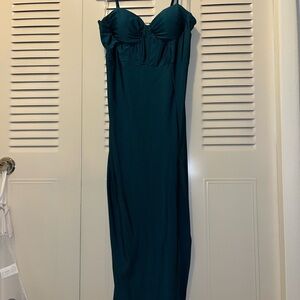 Chic Strapless Teal Dress